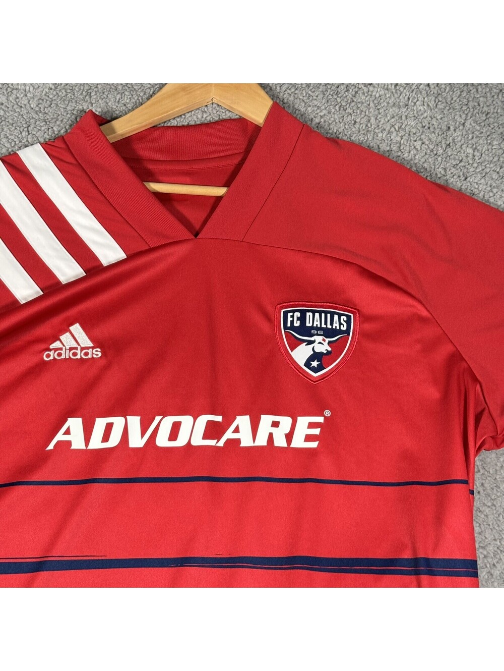 FC Dallas Jersey Men 2XL Adidas Football Advocare Red Texas Aeroready Soccer